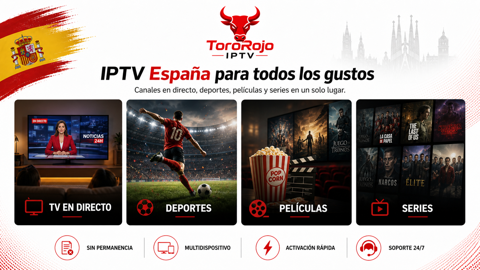 IPTV España con LaLiga, Movistar y series en directo
